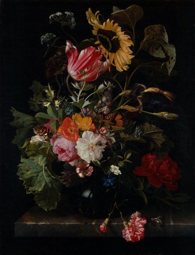 Bouquet di fiori in un vaso da Maria van Oosterwijck